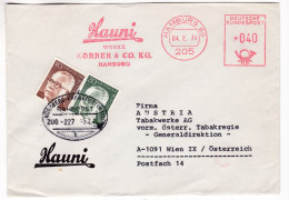 B256 Germany Red Meter Freistempel Hauni WERKE HAMBURG 1974 BAHNPOST NÜRNBERG - FRANKFURT /MAIN/ - Maschinenstempel (EMA)