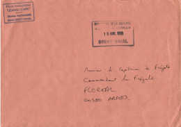 ENVELOPPE AVEC CACHET DU PORTE HELICOPTERES JEANNE D' ARC - BREST NAVAL LE 10 AVRIL 1998 - GF - Seepost