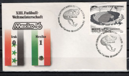 Mexico 1986 Football Soccer World Cup Commemorative Cover Match Iraq - Mexico 0 : 1 - 1986 – Mexiko