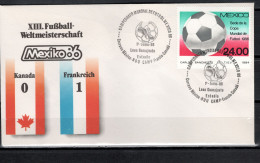 Mexico 1986 Football Soccer World Cup Commemorative Cover Match Canada - France 0 : 1 - 1986 – Mexico