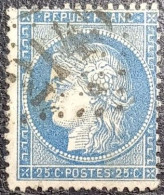 N°60A. Cérès 25c Bleu. Oblitéré Losange G.C. N°2145A Lyon (Les Terreaux) - 1871-1875 Cérès