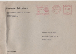 Deutsche Bundespost Brief Mit Freistempel VGO PLZ Oben Dresden 1993 Deutsche Reichsbahn Motiv Eisenbahn A07 9855 - Frankeermachines (EMA)