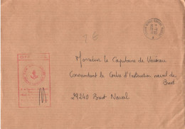 ENVELOPPE AVEC CACHET DU CAPITAINE DE FREGATE COMMANDANT - B.A.NIMES GARDON - GF - Scheepspost