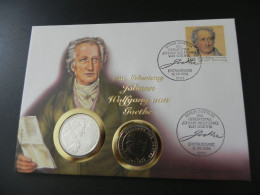 Deutschland Germany 10 Mark 1999 F Silver 15.5 G + 5 Mark 1982 D - Johann Wolfgang Von Goethe - Numis Letter 1999 - Otros & Sin Clasificación