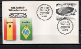 Mexico 1986 Football Soccer World Cup Commemorative Cover Match Spain - Brazil 0 : 1 - 1986 – Mexiko