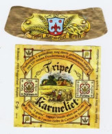 Etiquette Et Collerette De Bière De Cloître Belge " Tripel Karmeliet " (356)_Eb100 - Bier