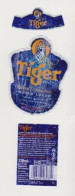 Etiquette, Collerette Et Contre étiquette De Bière De Singapour " TIGER " Tigre  (2976)_Eb157 - Bier