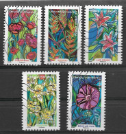France 2016 Oblitéré Autoadhésif  N° 1300 - 1301 - 1308 - 1310 - 1311   "  Série  " Fleurs  à  Foisons  " - Used Stamps