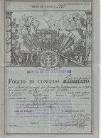 FOGLIO DI CONGEDO PROVVISORIO - R. ESERCITO ITALIANO - DISTRETTO MILITARE AGRIGENTO - MONTEVAGO  1936 - Documenten