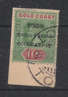 TOGO - 1916 - N°YT. 82 - Gold Coast 10s Vert Et Carmin - Oblitéré / Used - Gebraucht