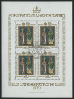 LIECHTENSTEIN 734KB O, 1979, 20 Fr. Landespatrone Im Kleinbogen, Ersttagssonderstempel, Pracht, Mi. 70.- - Altri & Non Classificati