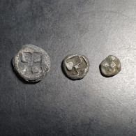 Set 3 Pcs Syailendra Cailendra Indonesia 1/4 1/2 1 Silver Massa Ca 7th-10th C - Indonesien