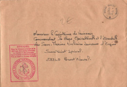 ENVELOPPE AVEC CACHET DE LA CORVETTE LA MOTTE PICQUET LE 25/11/1988  - BREST NAVAL GF - Seepost