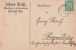 Deutsches Reich Firmen Karte Pfreimd 1926 Lk Schwandorf Johann Reichl Schuhlager Holzhandlung - Covers & Documents