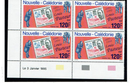 680 Louis Pasteur Nouvelle Calédonie 120 F. Bloc De  4 Bas De Feuille - Ongebruikt