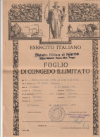 FOGLIO DI CONGEDO ILLIMITATO - ESERCITO ITALIANO - PALERMO  1960 - Documenten