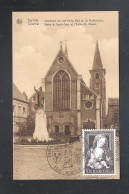 KORTRIJK - STANDBEELD VAN HET HEILIG HART EN ST. MICHIELSKERK - NELS + POSTZEGEL EN AFSTEMPELING    (14.958) - Kortrijk