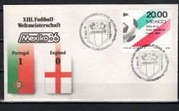 Mexico 1986 Football Soccer World Cup Commemorative Cover Match Portugal - England 1 : 0 - 1986 – Mexiko