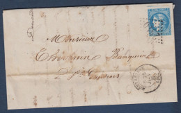 Bordeaux N° 46B ( TB ) Sur Lettre De Montréjeau Pour St Gaudens - 1870 Ausgabe Bordeaux