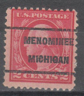 USA Precancel Vorausentwertungen Preo Locals Michigan, Menominee 1917-209 - Precancels