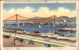 11705458 San_Francisco_California Goden Gate Bridge And Yacht Harvor Cars - Other & Unclassified