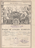 FOGLIO DI CONGEDO ILLIMITATO - ORGANIZZAZIONE TERRITORIALE DELL'ARMA DEI CARABINIERI - CATANIA  1943 - Documents