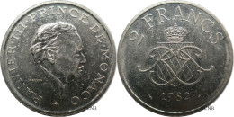 Monaco - Principauté - Rainier III - 2 Francs 1982 - SUP/AU55 - Mon6642 - 1960-2001 Nouveaux Francs