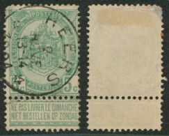 Fine Barbe - N°56 Obl Relais "Heers" (T1L). Coin Supérieur Droit Léger Point Clair  // (AD) - 1893-1900 Schmaler Bart
