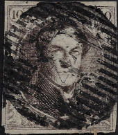 Belgique 1851 COB 6A, 10 C Léopold Ier Médaillon Avec Filigrane Sans Cadre. Oblitération D 4 D'Aubange - Postmarks - Lines: Perceptions