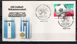 Mexico 1986 Football Soccer World Cup Commemorative Cover Match Argentina - Uruguay 1 : 0 - 1986 – Mexique