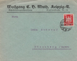 Deutsches Reich Firmen Brief Leipzig 1925 Wolfgang Muth Schokoladengroßhandlung - Storia Postale