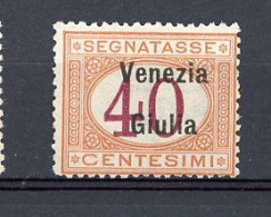 GIULIA  Yv. SA,  TAXE N° 5 (*) 40c Timbres D'Italie 1870-1994 Surcharge  Cote 52 Euro BE  2 Scans - Vénétie Julienne