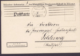 Deutsches Reich KGL. PREUSSISCHE STAATSANWALTSCHAFT, ALTONA 1919 Card Karte SCHLESWIG Dienstsache - Servizio