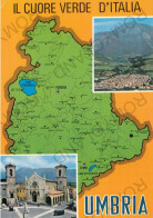 CARTOLINA  C10 NORCIA,GUBBIO,PERUGIA,UMBRIA-SALUTI DA NORCIA-IL CUORE VERDE D'ITALIA-STORIA,MEMORIA,NON VIAGGIATA - Perugia