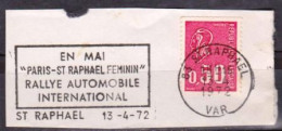 Flamme " PARIS-SAINT RAPHAEL " Rallye Automobile Féminin Sur Fragment _F121 - Sellados Mecánicos (Publicitario)