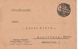 Deutsches Reich Firmen Karte Leipzig Gohlis 1924 Drucksache Johann Panzer - Lettres & Documents