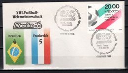 Mexico 1986 Football Soccer World Cup Commemorative Cover Match Brazil - France 4 : 5 - 1986 – Mexique