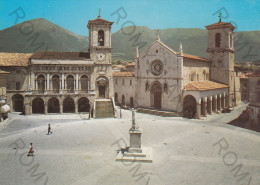 CARTOLINA  C10 NORCIA M.606,GUBBIO,PERUGIA,UMBRIA-PIAZZA S.BENEDETTO CON BASILICA-STORIA,MEMORIA,NON VIAGGIATA - Perugia