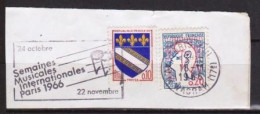 Flamme " Semaines Musicales PARIS 1966 " ( Portée, Notes, Musique ) Sur Fragment _F149 - Mechanical Postmarks (Advertisement)