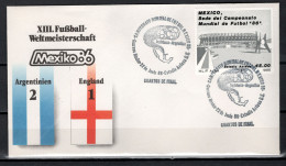 Mexico 1986 Football Soccer World Cup Commemorative Cover Match Argentina - England 2 : 1 - 1986 – Mexico