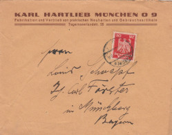 Deutsches Reich Firmen Brief München 1925 Karl Hartlieb München Fabrikation Und Vertrieb Von Praktischen Neuheiten - Cartas & Documentos