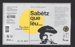 Etiquette De Bière Blonde   -  Sabètz Que Leu  -   Brasserie D'Olt  à La Salle  (12) - Beer