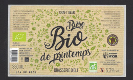 Etiquette De Bière Bio De Printemps    -   Brasserie D'Olt  à La Salle  (12) - Bier