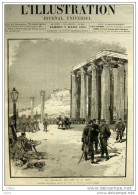 Les Préparatifs Militaires De La Grèce - Devant Les Ruines Du Temple De Jupiter Olympien - Page Original 1886 - Historical Documents