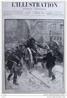 La Neige à Paris - Schnee In Paris - Salzwagen - Old Print - Alter Druck Von 1886 - Historical Documents