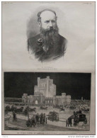 M. Vereschagin - Sports D'hiver An Amérique - Palais De Glace à Saint-Paul, Minnesota - Page Original - 1886 - Historical Documents