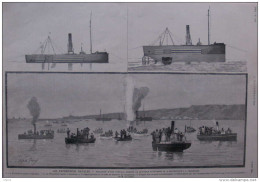 Les Experiences Navale  - Explosion D'une Torpille Contre La Batterie Flottante à Cherborug - Page Original - 1886 - Historical Documents