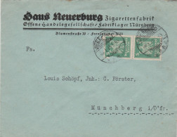 Deutsches Reich Firmen Brief Nürnberg 1924 Haus Neuerburg Zigarettenfabrik - Lettres & Documents