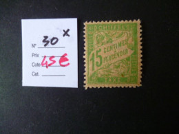 Timbre France Neuf * Taxe N° 30 Cote 45 € - 1859-1959 Postfris