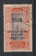 TOGO - 1916 - N°YT. 89 - Cocotier 15c Brun-orange Et Violet - Oblitéré / Used - Gebruikt